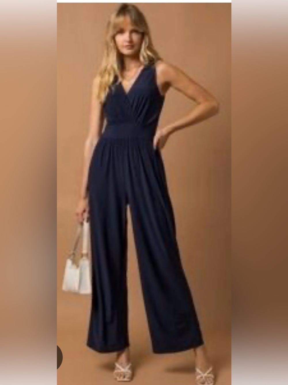 Korye black Sleeveless Surplice Wide-Leg Jumpsuit